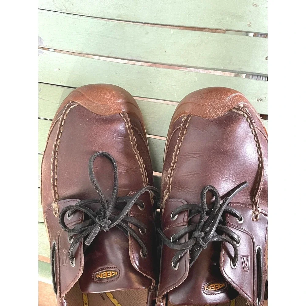 Keen Mens Newport Boat Shoes 14 Waterproof Brown Leather Moc Toe Lace Up 1002902